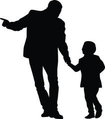 Father and son silhouette illustration