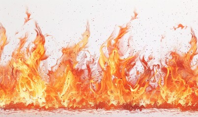 fire bundle wallpaper set with plain color background realistic burning flame template Generate AI