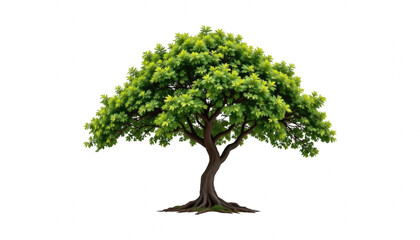 Lush Green Tree with Abundant Foliage and Strong Roots Depicting Nature, Growth, and Freshness in a Vibrant Landscape Setting