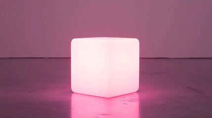 Illuminated Pink Cube