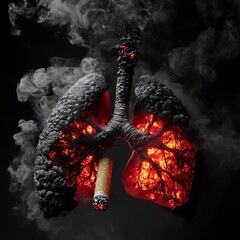 Damaged lungs from smoking