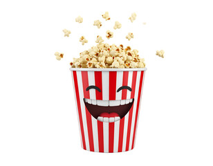Cartoon Popcorn Bucket With Flying Popcorn