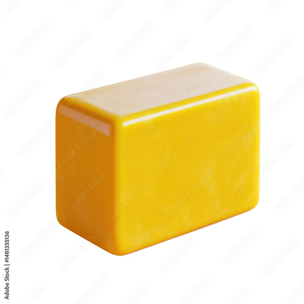 Poster yellow block object isolated on black background for design elements and creative projects use case