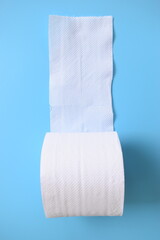 white paper tissue on blue background