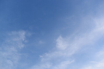 beautiful blue sky and white cloud background in springtime