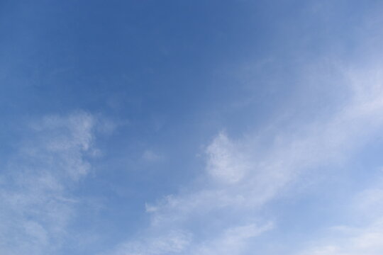 Fototapeta beautiful blue sky and white cloud background in springtime