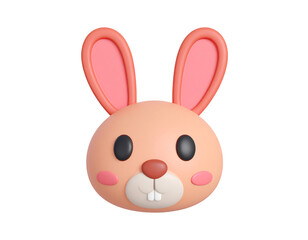Fototapeta premium 3D Rendered Cute Rabbit Head