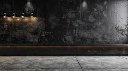 Dark, Industrial Interior Space