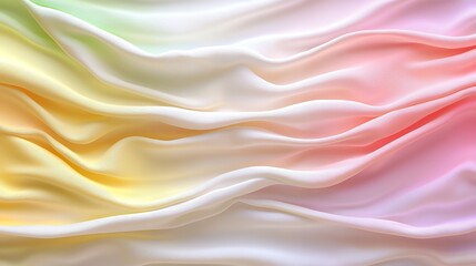Fototapeta premium Colorful Silk Fabric Draped in Waves