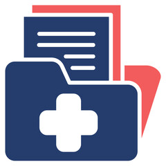 Medical Folder glyph color icon