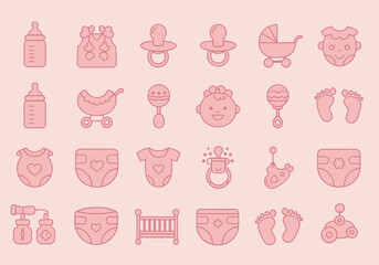Cute Baby Items in Delicate Pastel Pink