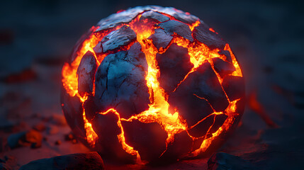 fractured cracks fiery earth