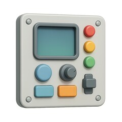 Futuristic Simple Control Panel Design with Colorful Buttons