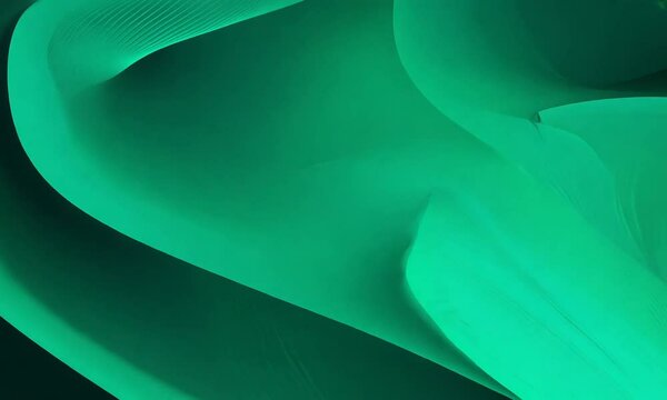Fluid green shapes blending with abstract geometric patterns for versatile design use