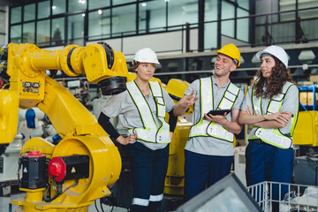 Technician Engineer in Factory, Maintaining and Repairing Robotic Arms Machinery, Ensuring Smooth...