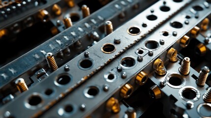 Close-up of intricate engine parts