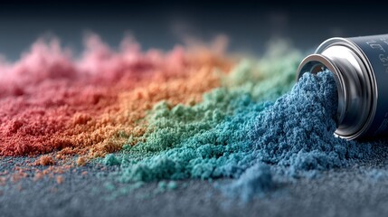 Rainbow Powder Pigment Spill  Creative Art Supplies  Colorful Texture