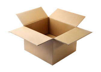 cardboard box opened clipart png image on transparent background