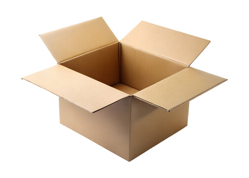 cardboard box opened clipart png image on transparent background