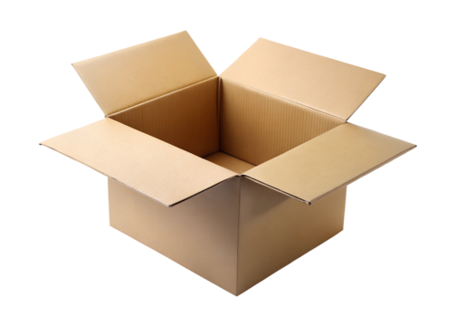 cardboard box opened clipart png image on transparent background