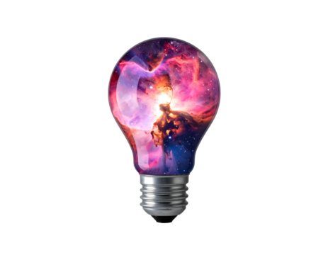 Cosmic Lightbulb Nebula Illustration