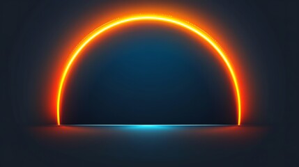 Neon archway, glowing backdrop