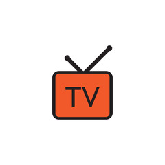Tv icon logo and vector ilustration