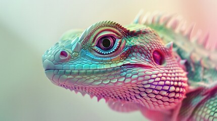 Vibrant Lizard Head Close-up