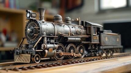 Detailed antique train model (1)