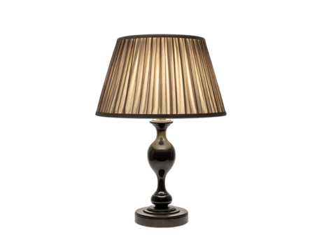 Dark Brown Table Lamp With Taupe Shade
