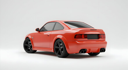 Obraz premium Orange Coupe Design on White Background for Automotive Concepts