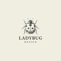 Fototapeta premium Ladybug logo with engraving design style template