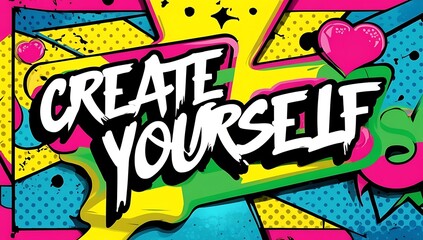 Obraz premium Motivational Graphic Design, Create Yourself