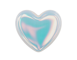 Iridescent Heart Shape with Glossy Holographic Finish