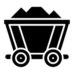 Industrial minecart silhouette illustration for vector design projects