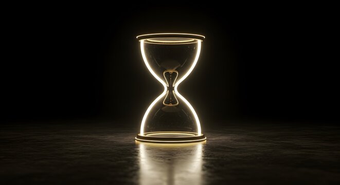 Hourglass time sandglass countdown timer gold light vintage deadline hour minute second past future