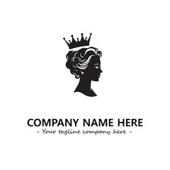 Head of queen logo company design vector illustration
