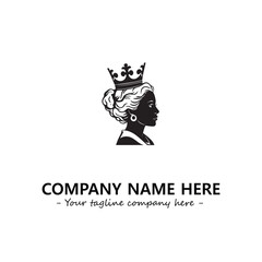 Head of queen logo company design vector illustration