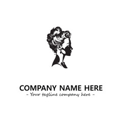 Head of queen logo company design vector illustration