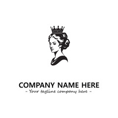Head of queen logo company design vector illustration