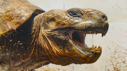 Giant Tortoise Head Close-up