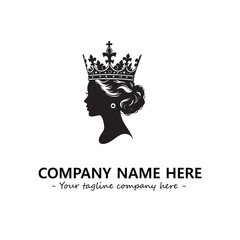 Head of queen logo company design vector illustration