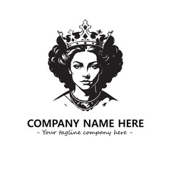 Head of queen logo company design vector illustration