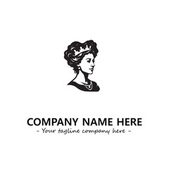 Head of queen logo company design vector illustration