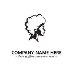 Head of queen logo company design vector illustration