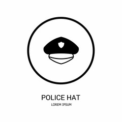 Obraz premium Logo vector design for business. Police hat logos.