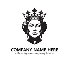 Head of queen logo company design vector illustration
