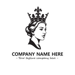Head of queen logo company design vector illustration