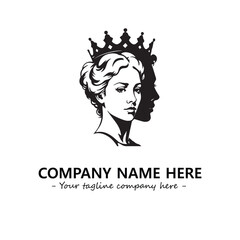 Head of queen logo company design vector illustration