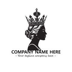 Head of queen logo company design vector illustration